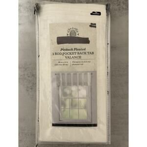 Bee & Willow Valance Linen Blend Pintuck Pleated 60x16 Coconut Milk